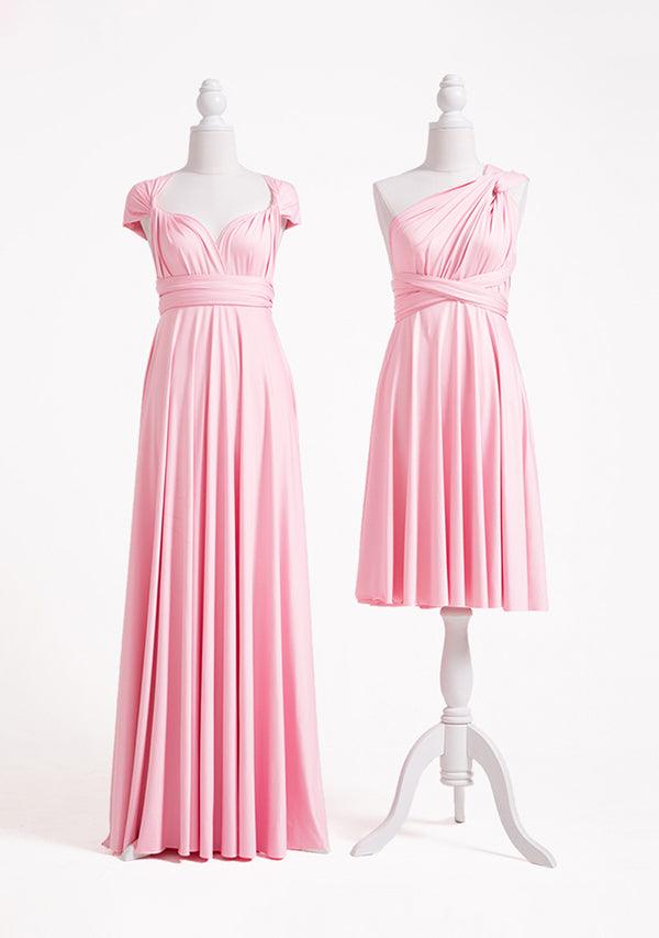 Pink Multi-Ways To Wear Maxi Bridesmaid Dress