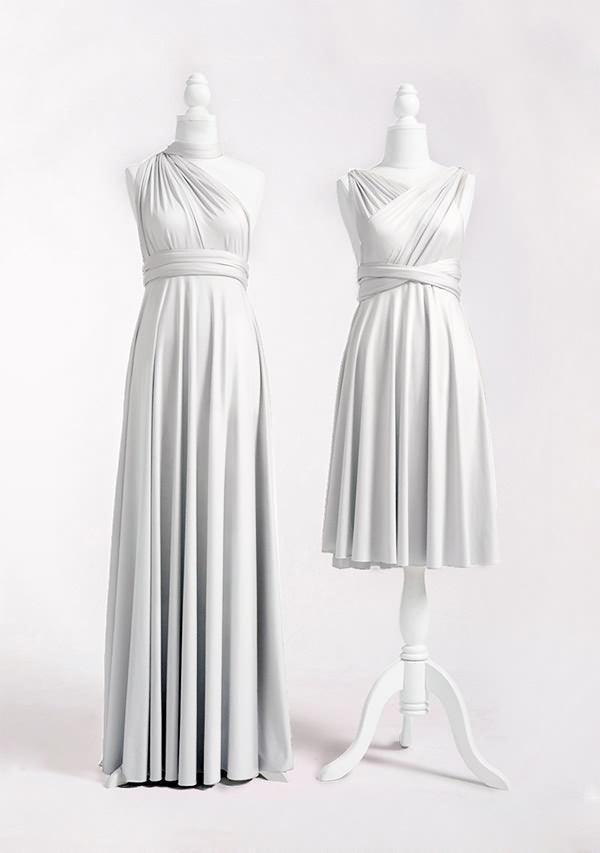 Silver Gray Infinity Dress - Long Silver Gray Convertible Dress