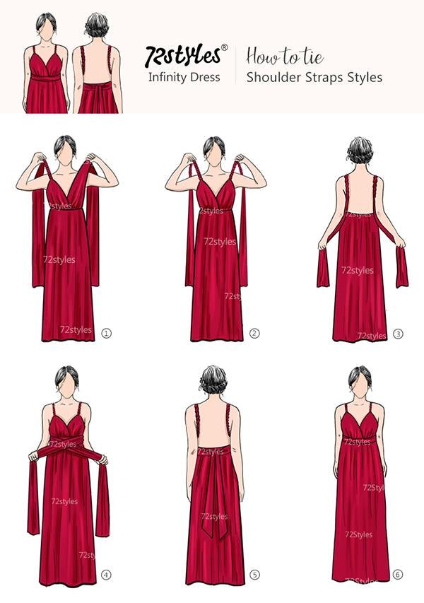 ideas on how to wear a convertible multiway dress, backless dress