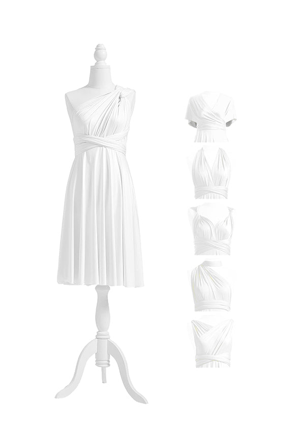 Ivory White Midi Multiway Convertible Infinity Dress