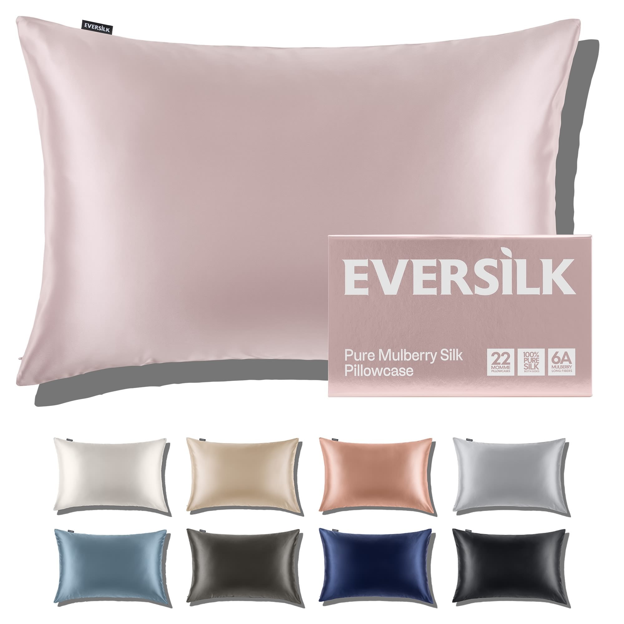 Pink Silk Pillowcase for Hair and Skin - 100% Mulberry Silk - 22 Momme, 6A Grade with Zipper, Ideal Gift